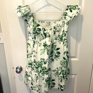 Abercrombie & Fitch Ruched Flutter Sleeve Mini Dress